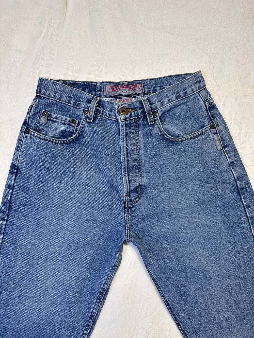 Vintage Y2K Silver Jeans Co. Men’s Button Fly Straight Leg Jeans Size 29x34